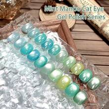 annies 海洋日10色薄荷色瑪姆博玻璃珠貓眼凝膠指甲油5g,全息閃粉反光磁性貓爪凝膠沙龍特殊指甲裝飾 - 彩色 - 查看 8