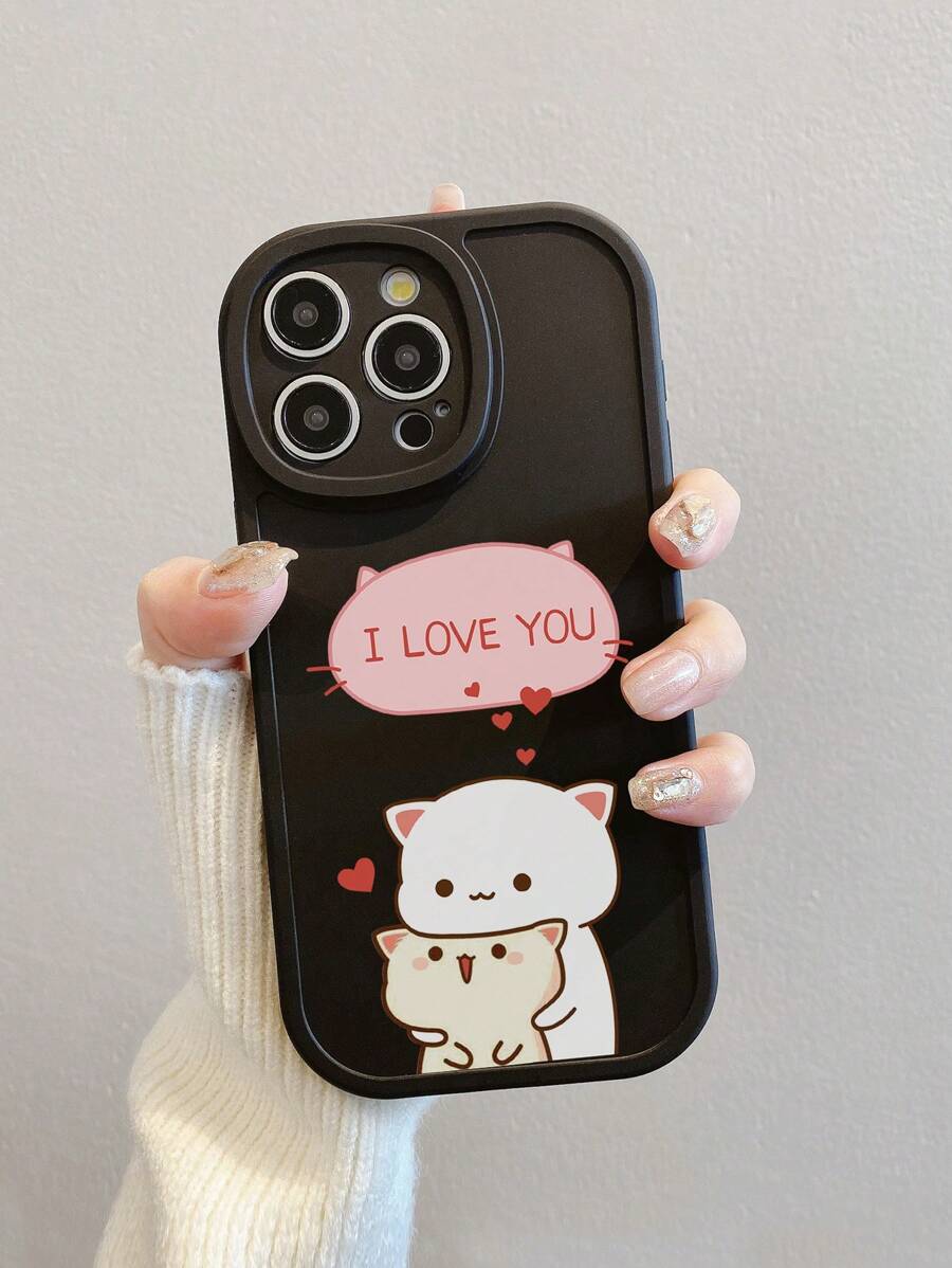 1pc Cute Cartoon Cat Eye Matte Phone Case, Compatible With IPhone & Compatible With Galaxy Models Including Compatible With IPhone 13, 15, 16 Pro Max, 16, 14 And Compatible With Galaxy Phones,International Version, Not The Domestic Version - Multicolor - View 1