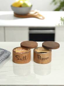 Juego de 1/2 piezas de boles de sal, pimienta y azúcar de madera de palisandro con tapas magnéticas giratorias y cucharas para almacenar azúcar, sal, especias, hierbas o condimentos favoritos