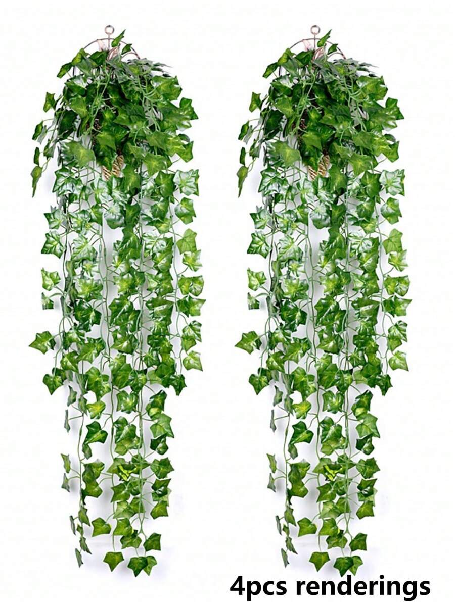 Artificial Hanging Vines Plants 2 Packs Plastic Fake Trailing Weeping ...
