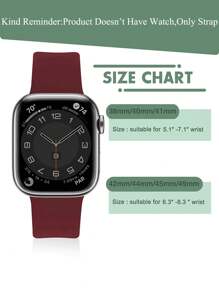 1 szt. bordowy, uroczy, swobodny, miękki silikonowy pasek do zegarka sportowego z zapięciem motylkowym, wygodny, regulowany, wodoodporny pasek do zegarka 38/40/41/42/44/45/46/49 mm, do zegarków Series Ultra/SE/11/10/9/8/7/6/5/4/3/2/1, inteligentne akcesoria do zegarków