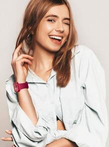 1 szt. bordowy, uroczy, swobodny, miękki silikonowy pasek do zegarka sportowego z zapięciem motylkowym, wygodny, regulowany, wodoodporny pasek do zegarka 38/40/41/42/44/45/46/49 mm, do zegarków Series Ultra/SE/11/10/9/8/7/6/5/4/3/2/1, inteligentne akcesoria do zegarków