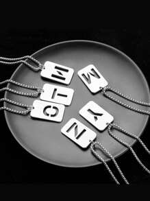 1入金屬字母汽車吊飾，車後視鏡掛飾 - 銀色 - 查看 3