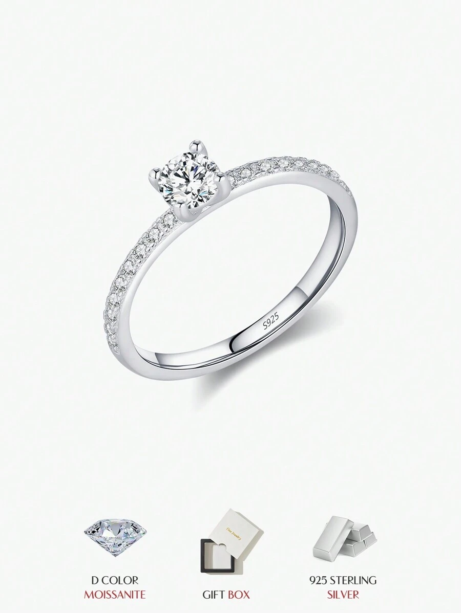 MODIAN 925 Sterling Silver D Color Moissanite Ring Delicate Square Lab Diamond Ring For Women Wedding Statement Jewelry