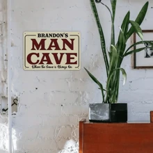 1入組定制個性化男士洞穴標誌，自定義名字，男人、父親、兒子禮物，12x8英寸金屬牆標，用於男士洞穴裝飾 - 彩色 - 查看 5