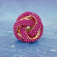 1 pièce Bague fleur de rose en métal 3D exagérée avec des strass, porter élégamment pour les occasions de fête décontractées, idéal pour la Saint-Valentin, la mère, la fête des mères, en cadeau