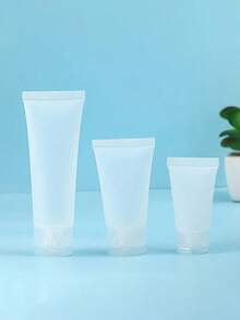 3pcs Empty Refillable Cosmetic Soft Tube Vial Bottles With Flip Cover Makeup Travel Sample Packing Storage Holder Container For Toothpaste Shampoo Facial Cleanser Body Lotion - White - View 6