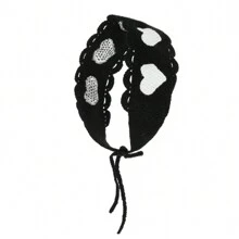 1 chiếc băng đô hình trái tim đáng yêu dành cho nữ - màu đen - Xem 4