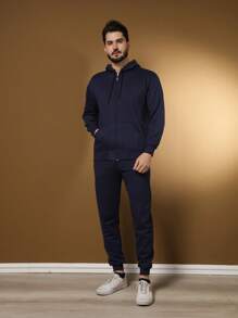 Men Hoodie & Sweatshirt Co-Ords - Màu xanh hải quân - Xem 1