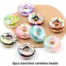 5 Chiếc Màu Sắc Ngẫu Nhiên Sáng Tạo DIY Bánh Rán Hạt, Thích Hợp Để Làm Đồ Trang Sức, Đồ Trang Trí, Móc Khóa, Bút - 5 chiếc-- các loại - Xem 6