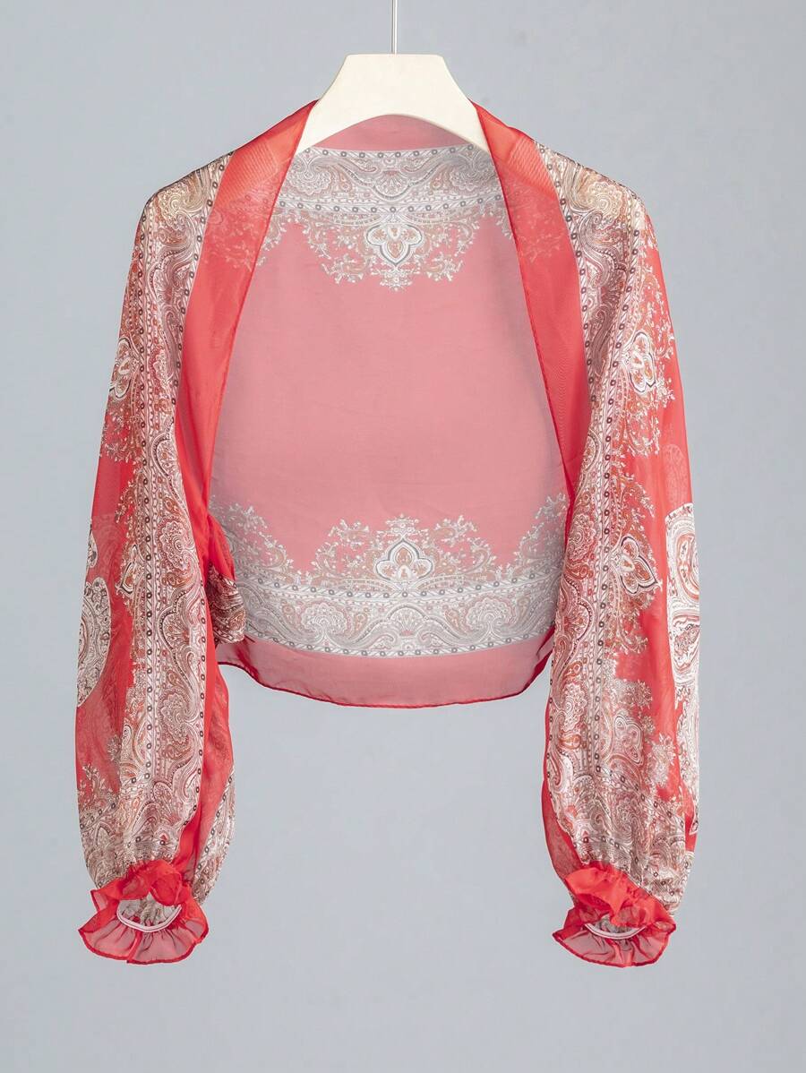 1 Khăn choàng chống nắng siêu mỏng bằng lụa Paisley