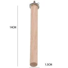 1入木製鸚鵡章魚立柱，鳥類立柱，木製棲息立柱，磨爪棒 - 米色 - 查看 17