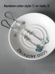 1pc Clover Phone Lanyard For Gift Bag Camera Mobile Phone Hanging - Silver - View 4