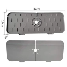 1 alfombrilla de drenaje de silicona/protector contra salpicaduras de grifo/organizador de herramientas de limpieza para fregaderos de cocina y baño
