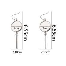 10 piezas/Lote Pendientes largos redondos y huecos de moda en acero inoxidable 304 con cabujón en la parte inferior, accesorios de joyería DIY para hacer joyas diarias - sostenedor del pendiente - Ver 11