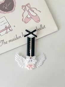 1Pc Angel Wing Design Manual-Retractable Utility Knife Pocket Knife Mini Portable Ballet Style Handmade Utility Knife Bow Unboxing Tool For Students Hand Ledger Thiết kế sáng tạo dễ thương Dao văn phòng phẩm, Quay lại trường học, Đồ dùng học tập - Nhiều màu - Xem 13
