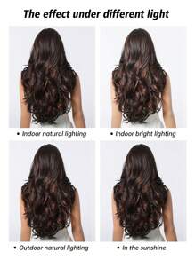 TOPSHE 26 Inch Brown Highlight Blonde Long Body Natural Wave Synthetic Wig For Women Middle Part Natural Looking Wig For Girl Daily School Mother Day Wear Use - Brown Highlight - View 8