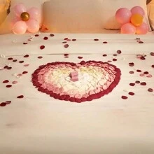 100 片人造玫瑰花瓣丝缎涤纶花适用于圣诞节婚礼节日派对餐桌装饰，圣诞节 - 彩色 - 查看 6