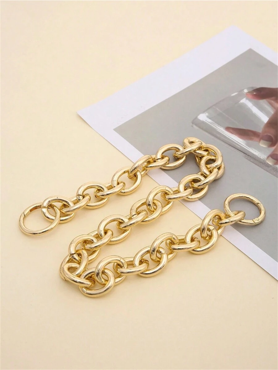 CALINNL Dây nhôm tròn dày & Vòng lò xo Trọng lượng nhẹ Dây đeo túi Bộ phận túi Chuỗi tay cầm cho phụ kiện túi Túi xách Dây đeo phụ kiện túi Phụ kiện DIY Dây đeo vai có thể điều chỉnh - Vàng - Xem 1