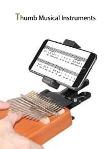 1pc Electric Guitar Mobile Phone Stand Mobile Phone Guitar Stand, Thumb Piano Mobile Phone Stand,Piano,Guitar Stand,Guitar Accessories,Custom Guitar Pick,Electric Guitars,Pianos,Guitar,Piano,Guitar Accessories - Black - View 7