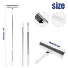 53 Inch Window Cleaner Squeegee 2-In-1 Squeegee And Scrubber With Extendable 3 Section Poles 180-Degree Rotatable Window Cleaning Tool Floor Wiper For Home Shower Glass Door Mirror Car Windshield - White - View 5