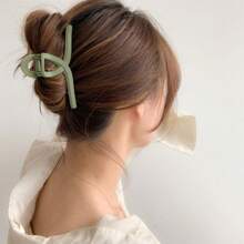 1 件装复古哑光发夹，适合女士，可爱高马尾发饰，亚克力材质发夹发爪夹发夹 - 黑色 - 查看 2