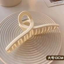 1 件装复古哑光发夹，适合女士，可爱高马尾发饰，亚克力材质发夹发爪夹发夹 - 黑色 - 查看 6