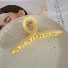 1 件装复古哑光发夹，适合女士，可爱高马尾发饰，亚克力材质发夹发爪夹发夹 - 黑色 - 查看 5