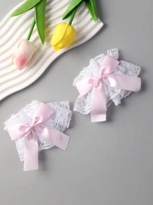 6/5/1 Pair/1pc Women's Bow Lace Fake Sleeves, (Polyester) Polyester Material Lolita Costume, Photography, Wrist Accessory, Short Sleeve, Multi-Piece Set Performance Party Costume Accessory, Hand Decoration - Multicolor - View 6