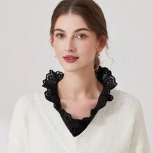 1 chiếc áo nữ cổ cao phối ren màu đen gợi cảm - Nhiều màu - Xem 11