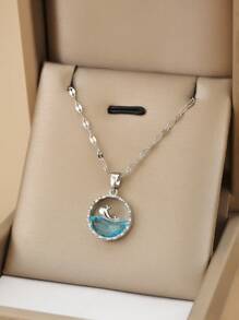 1pc Whale-Shaped Stainless Steel Women's Necklace