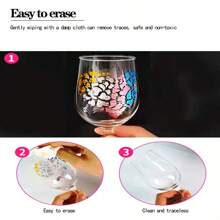 Stylo marqueur pour verres à vin, écriture DIY sur des surfaces lisses en verre ou en céramique, effaçable