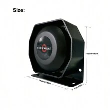 Siren Speaker 200 Watt 12V DC Compact Octangular Flat Speaker Compatible With 100W-200W Police Siren Box - Black - View 5