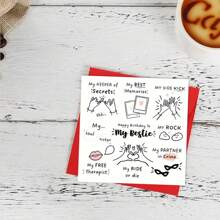 Bestie Birthday Card - Birthday Card For Best Friend - Birthday Card For Friend - Best Friend Card - Bestie Birthday Card ﻿ - Red - View 5