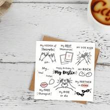 Bestie Birthday Card - Birthday Card For Best Friend - Birthday Card For Friend - Best Friend Card - Bestie Birthday Card ﻿ - Red - View 4