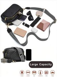 Túi đeo chéo đa năng cổ điển và thời trang, túi đeo vai có dây đeo vai có thể điều chỉnh, túi vuông nhỏ hai lớp có dây đeo rộng đơn giản và cực kỳ bắt mắt, thích hợp cho các chuyến công tác, đi làm, đi làm và đi mua sắm. - Xem 6