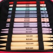 10 Size ABS Plastic Interchangeable Knitting Needle Set Circular Knitting Needles Set -  Pu Bag - Random Color - View 3