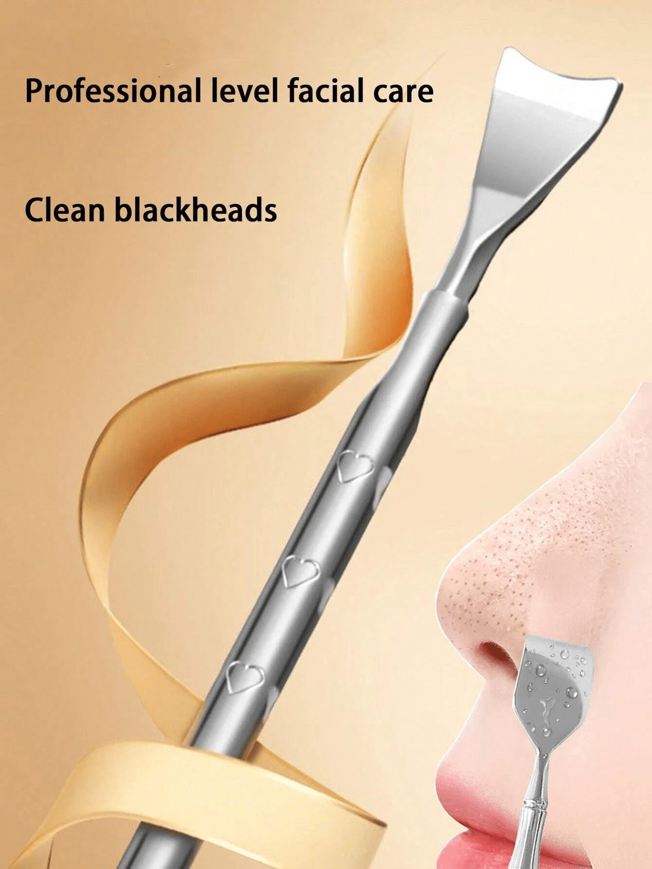 1 件面部清洁工具，不锈钢黑头工具，面部护理美容，用于去除死皮细胞和皮脂，手动面部毛孔清洁和去角质工具，适合家庭和沙龙使用面部清洁、面部刷、包、收纳盒、收纳 - 查看 1