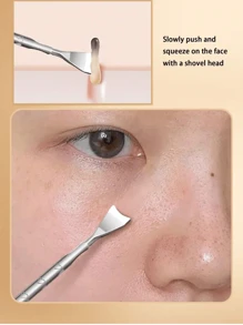 1 件面部清洁工具，不锈钢黑头工具，面部护理美容，用于去除死皮细胞和皮脂，手动面部毛孔清洁和去角质工具，适合家庭和沙龙使用面部清洁、面部刷、包、收纳盒、收纳 - 查看 3