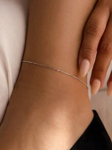 QWNHONEY 1pc  With Gold Stainless Steel Ankle For Women Suitable For Daily Wear And Beach - Gold - View 5