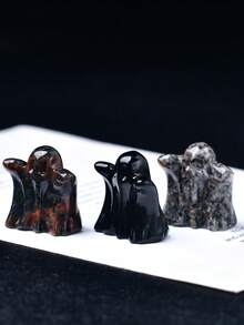 3cm/1.18in Natural Crystal Carved Ghost, Healing Stone Gift For Home Decor, Holiday Gift, Meditation Ornament