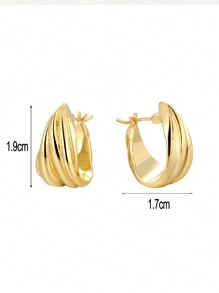 Charm-In Thick Earrings, Teardrop-Shaped Earrings, 18K Gold Plated Earrings - Hypoallergenic And Fade-Resistant Earrings. Jewelry Gift, Suitable For Giving To Girlfriend, Mother Or Wife.
