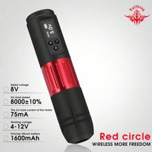 1 pieza Pluma de tatuaje inalámbrica con batería, Máquina de tatuaje con pantalla LED y motor integrado con corte de hilo, Set de tatuaje, Equipo de tatuaje - Multicolor - Ver 3