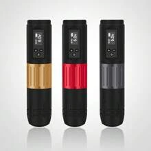 1 pieza Pluma de tatuaje inalámbrica con batería, Máquina de tatuaje con pantalla LED y motor integrado con corte de hilo, Set de tatuaje, Equipo de tatuaje - Multicolor - Ver 2