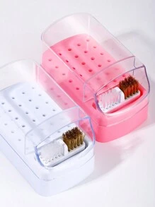 30 Holes Nail Art Drill Bits Storage Holder Grinding Polish Head Display Organizer Nail Art Tool 2 In 1 Sanding Head Brush - Multicolor - View 3