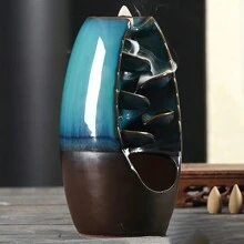 1 Lò đốt hương gốm chảy ngược, màu xanh, Lò đốt hương thác nước cỡ nhỏ/trung bình/lớn, Quà tặng trang trí nhà cho bạn bè - Nhiều màu - Xem 8
