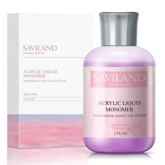  Saviland 150ml Acrylic Liquid - Monomer For Acrylic Nails And Acrylic Powder, Acrylic Liquid Monomer Professional High Capacity Non-Yellowing MMA Free, Acrylic Monomer Liquid For Nails Extension