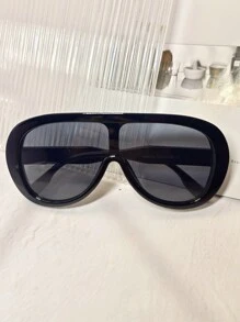 1pc Women Oversized Fashionable Visor Fashion Glasses, Suitable For Summer Vacation, Boho Style In Black, Beige, Tortoiseshell, Yellow, Transparent, Tea Color, White, Vintage Minimalist Design For Commuting And Holidays, All Season For Summer Beach Vacation,Outdoor,Travel - 彩色 - 查看 7