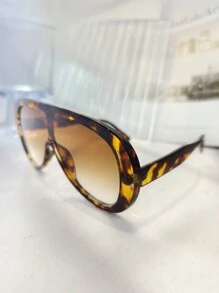 1pc Women Oversized Fashionable Visor Fashion Glasses, Suitable For Summer Vacation, Boho Style In Black, Beige, Tortoiseshell, Yellow, Transparent, Tea Color, White, Vintage Minimalist Design For Commuting And Holidays, All Season For Summer Beach Vacation,Outdoor,Travel - 彩色 - 查看 6