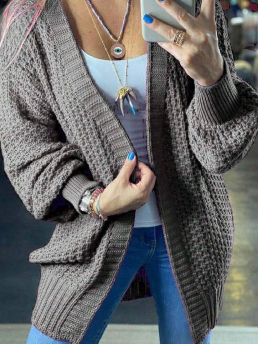 Women Cardigans - Dark Grey - View 1